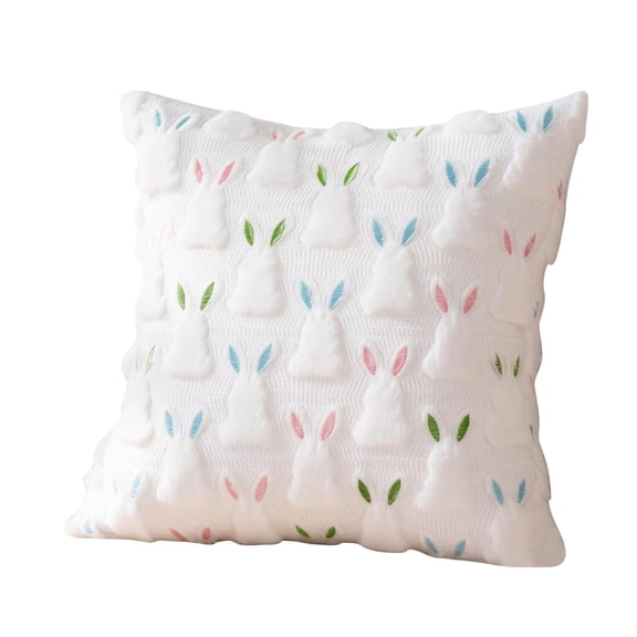 Easter Bunny Pillow Cases and Embroidered Pillow Covers, Decorative Easter Decor for Sofa and Bedroom, High-End Floral Cushion Shells for Living Room, Multiple Styles, 1-Pack