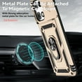 thumbnail image 3 of ELEHOLD Rugged Case for Motorola G Stylus 5G (2025),Heavy Duty Slide Lens Protective Case 360° Ring Holder Kickstand Magentic Shockproof Cover for Motorola G Stylus 5G (2025), Gold, 3 of 8