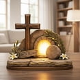 thumbnail image 4 of YingYouFu Empty Tomb Easter Scene and Cross Decoration He Is Risen Tabletop Decor Religious Wooden Signs Jesus Cross Table Centerpieces for Religious Home Mantels Tabletop Christian Gifts, 4 of 9