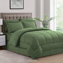 500-TC Egyptian Cotton All Season Comforter for Adults King Size 90" x 104" Inches, 1pc Comforter Box Stitched with 4 Corner Tabs, 300 GSM Comforter, Moss Stripe