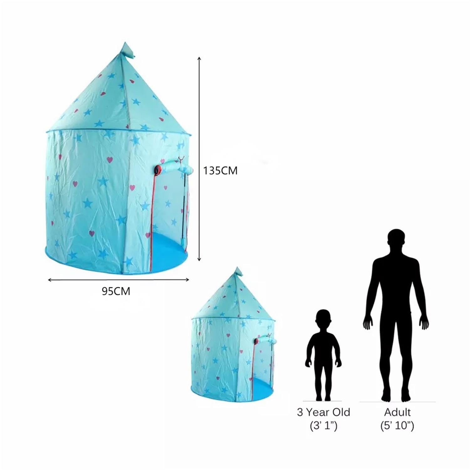 CIPACHO 52" Kids Play Tent for Girls Boys, Foldable Princess Tents Playhouse Flower Castle Teepee for Indoor Outdoor, Blue CIPACHO 52" Kids Play Tent for Girls Boys, Foldable Princess Tents Playhouse Flower Castle Teepee for Indoor Outdoor, Blue
