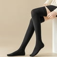 thumbnail image 3 of Mosey 1 Pair Women Long Socks Solid Color Thigh High Stockings Autumn Winter Japanese Good Stretch Stockings for Daily Wear, 3 of 8