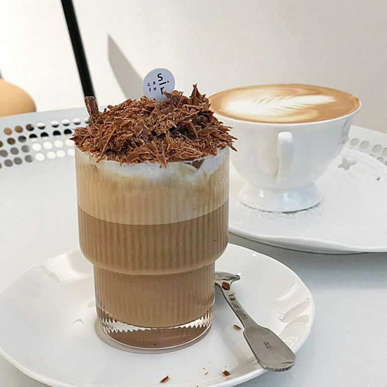 Clear Glass Latte Cappuccino Tea Coffee Cups Mugs Hot Chocolate Glass 350ml