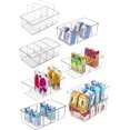 thumbnail image 1 of Ausein Juego de 8 Contenedores para Refrigerador con Divisores, Organizador de Nevera de Pl&aacute;stico Transparente, Fridge Organizer Apilables sin BPA para Bebidas, Huevos,Cocina,Congelador, En, 1 of 8