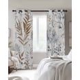 thumbnail image 4 of Leaf Flower Kitchen Curtains Vintage Farmhouse Botanical Plant Floral Cafe Short Curtains for Bathroom Blackout Window Curtain Grommet Small Window Treatment Drapes for Bedroom Living Room 52"x45"x2, 4 of 9