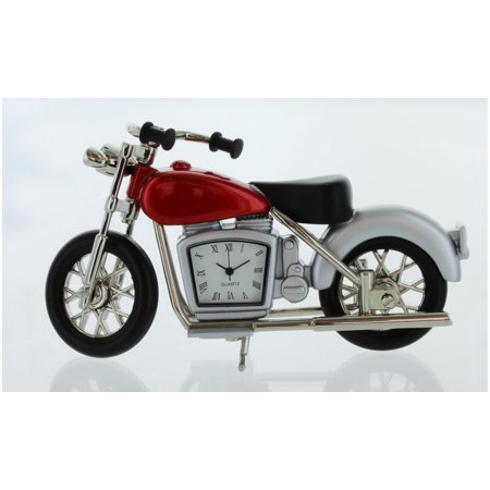 New VINTAGE Motorcycle Mini Novelty Pewter Desk CLOCK New MOTCLOCKRD