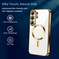 thumbnail image 3 of Entronix Magnetic Clear Case for Galaxy S26 Ultra, Flexible TPU Cover with Camera Lens Protector, Gold, 3 of 6