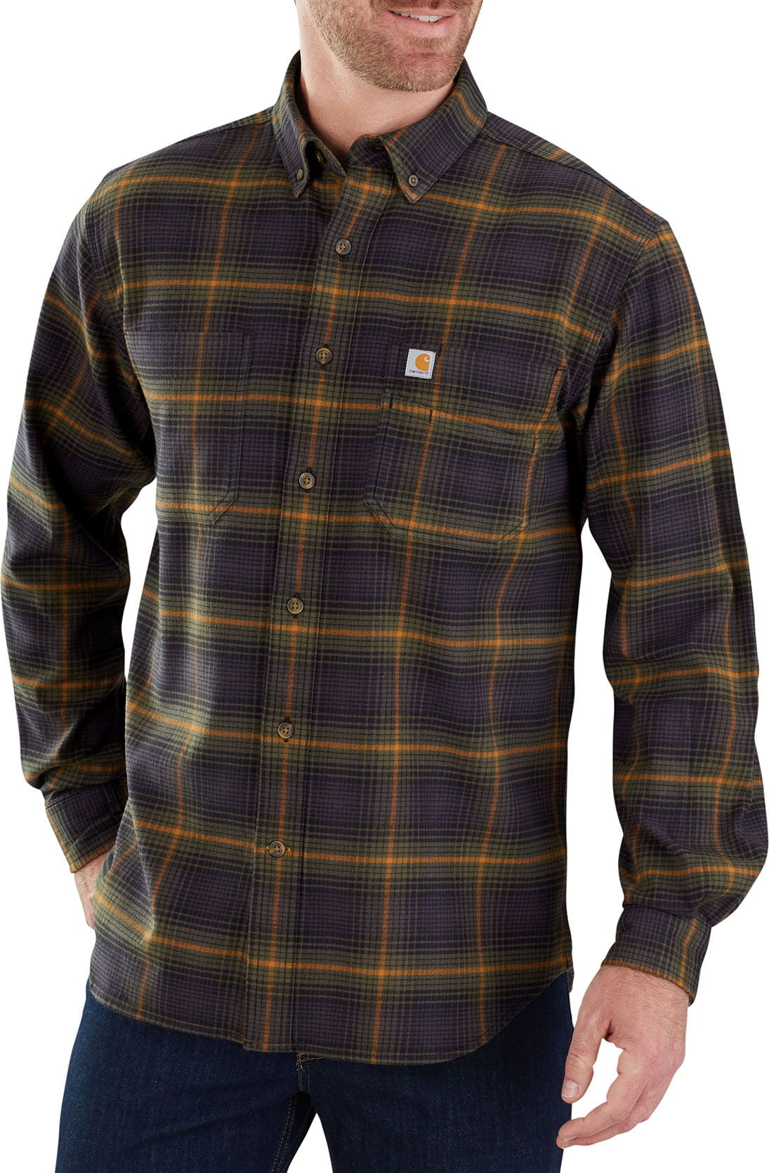 Carhartt Men's Rugged Flex Hamilton Plaid Button Down Shirt Walmart