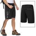 thumbnail image 3 of Weilanxin Men's Hiking Cargo Shorts Waterproof Reflective Stripe with 6 Zipper Pockets Black M, 3 of 7