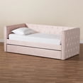 thumbnail image 2 of Baxton Studio Larkin Rose Velours Rembourré Lit de Repos Double Taille avec Gigogne, 2 of 11