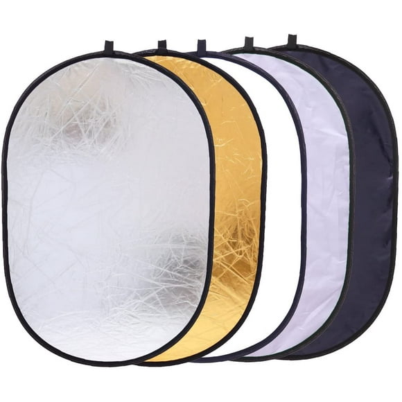 5 in 1 Oval Light Reflector 24 x 35 inch (60 x 90cm) Portable Collapsible Photography Studio Photo Camera Lighting