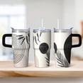 thumbnail image 2 of Double Wall Insulated Mug 20oz with Lid & Straw - Stainless Steel Vacuum Travel Tumbler, Leakproof Thermal Coffee Cup, Bohemian Themed, 2 of 5