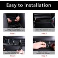 thumbnail image 4 of Red de almacenamiento duradera para bolso de coche, de cuero PU, bolsillo para asiento de coche, red de almacenamiento para asiento trasero de mascota (negro), 4 of 5