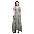 thumbnail image 1 of Bimba Robe Longue Maxi d'Été à Imprimé Floral pour Femme à Col en V Tenue de Villégiature de Vacances-Petit, 1 of 1