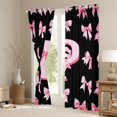 thumbnail image 3 of Castle Fairy Initial P Black Out Curtains,Personalized Initial Curtains Pack of 2 (42x63 Each),Ribbon Bow Bedroom Curtains,Ultra Soft Alphabet Home Decor, 3 of 6