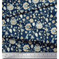 thumbnail image 2 of Soimoi Polyester Crepe Fabric Leaves & Floral Block Printed Craft Fabric by The Yard 52 Inch Wide, 2 of 3