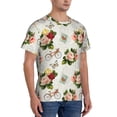 thumbnail image 4 of Yiaed Vintage Bike Flower Butterfly Print Mens Short Sleeve Tight Fit T-Shirt, Crewneck Casual Tee-Large, 4 of 5