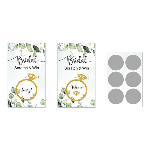 TQEHS Tarjetas para raspar para despedida de soltera Boleto de lotería para rifa nupcial con flores amarillas* V0M1