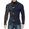 thumbnail image 1 of Suéter de punto con cuello alto y cremallera de manga larga con combinación de colores de Europa y América para hombre de otoño e invierno, 1 of 6