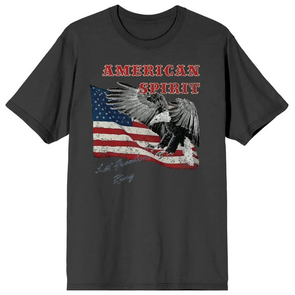 Americana American Spirit Let Freedom Ring Men's Charcoal T-Shirt-Medium
