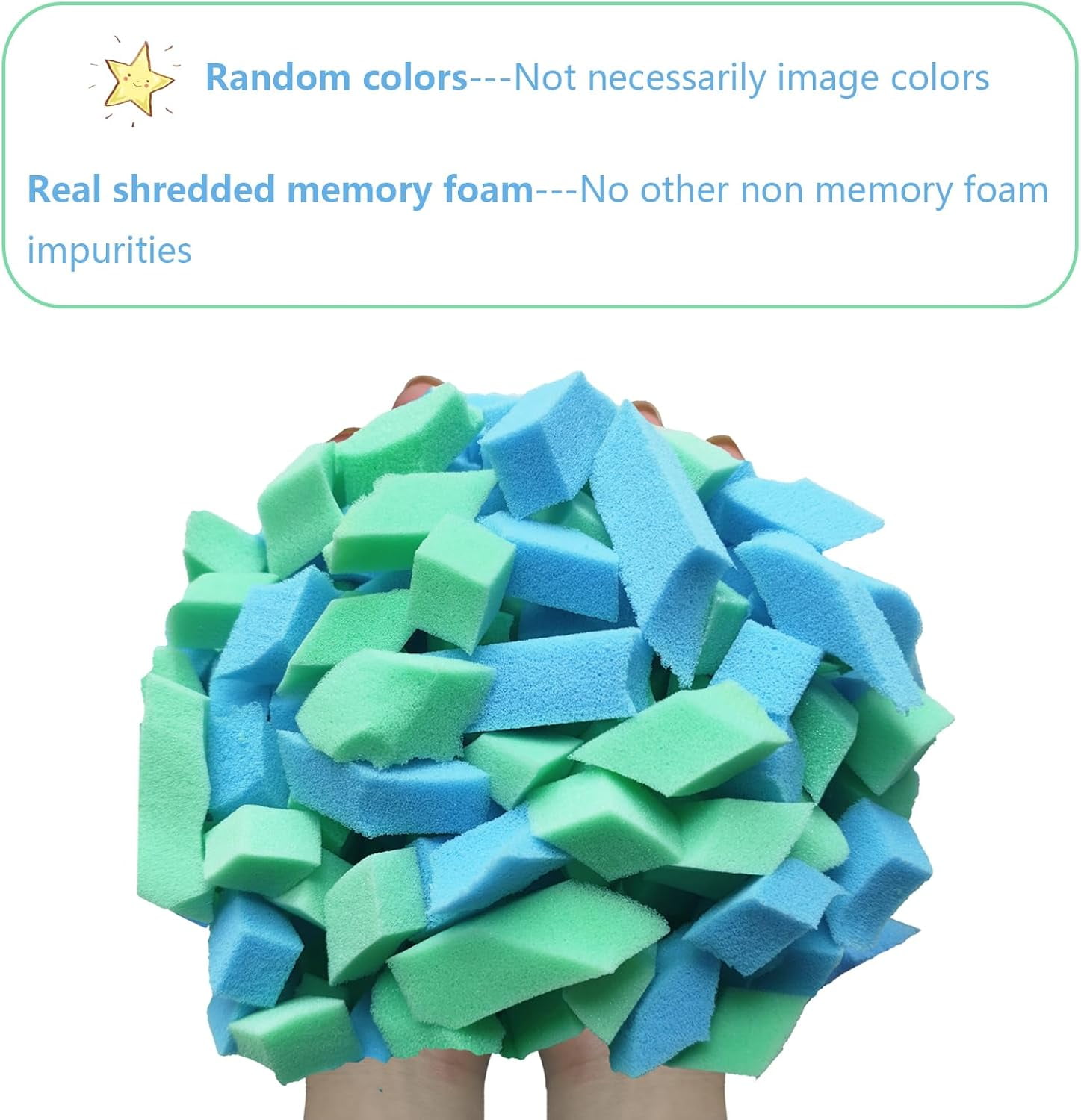 Bean Bag Filler, 30 Pounds Comfortable and Soft Shredded Memory Foam Filling Without Gel, Premium Random Colors BeanBag Stuffing for Various Pillows/Punching Bag/Couch Cushions/Pouf/Dog Bed