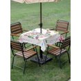 thumbnail image 3 of Outdoor Tablecloth with Umbrella Hole and Zipper, Easter Bunny Square Table Cloth 60x60 Inch Waterproof Tablecloth, Spring Flower Daisy Tulips Pastoral Butterfly Picnic Table Cover for Patio Camping, 3 of 7