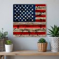 thumbnail image 6 of Vintage American Flag Wooden Wall Clock Silent Non Ticking, Blue Star Red Striped Wooden Square Wall Clocks Battery Operated, Decor Clock for Home Office, Living Room, Kitchen, 10 Inch, 6 of 9