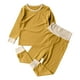 thumbnail image 1 of Odeerbi 6M-7Y Niños Niñas Costilla Pijamas de Punto de Manga Larga Tops Pantalones de Talle Alto de Dos Piezas Pijama Set, 1 of 5