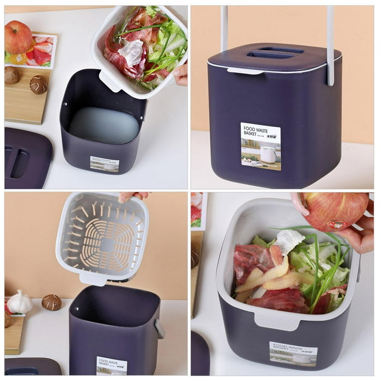 1pc Kitchen Plastic Dustbin Wet and Dry Classified Waste Bin Portable Waste Can