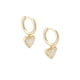 thumbnail image 1 of Aretes Huggie de Corazón Ari en Oro con Drusa Iridiscente, 1 of 4