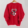 thumbnail image 5 of Craaazy Women's Love Heart Printed Valentines Clothes Loose Crewneck Long Sleeve Shirts Gifts, 5 of 6