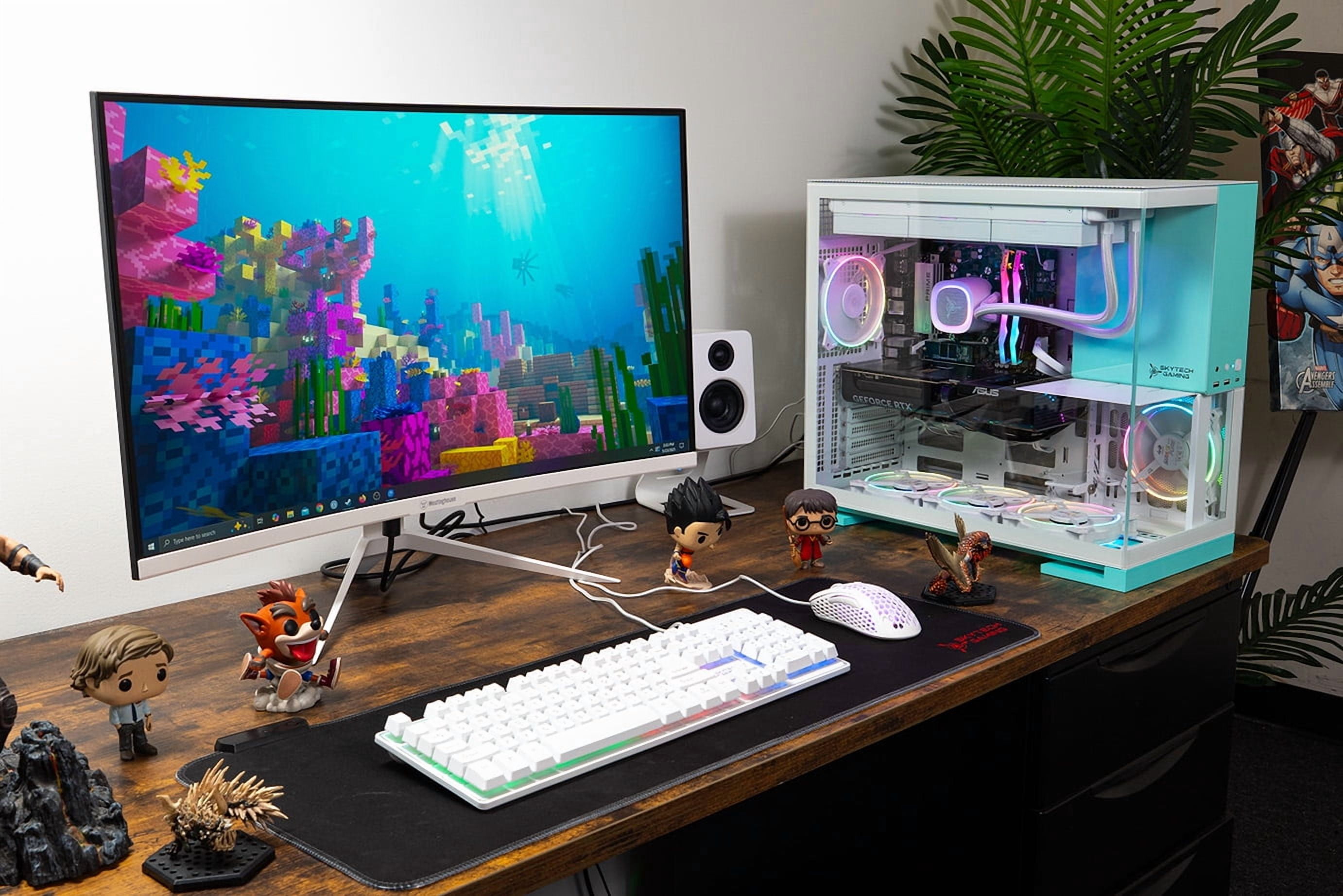 Skytech Aqua Gaming PC Desktop AMD Ryzen 7 9800X3D NVIDIA GeForce RTX 5070 Ti 2TB Gen4 NVMe SSD 32GB DDR5 RAM, AIO Liquid Cooling Windows 11