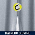 thumbnail image 5 of Sun Zero Serenity 2-pack Abstract Magnetic Closure 100% Blackout Grommet Curtain Panel Pair, 36"W x 84"L, Light Blue, 5 of 8