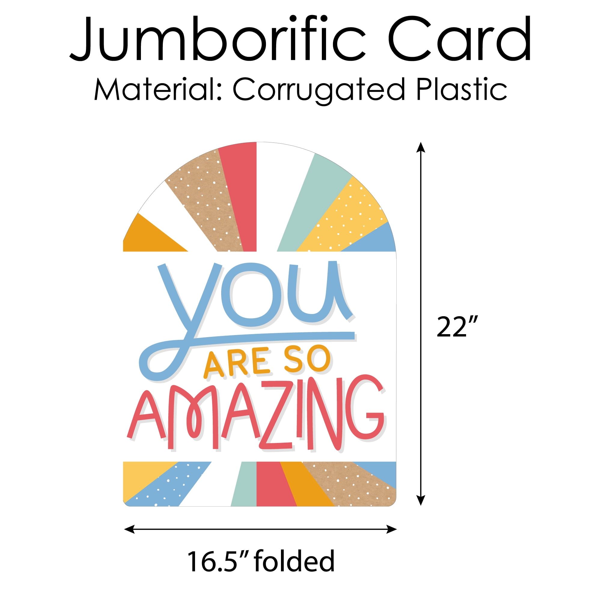 Big Dot of Happiness You Are So Amazing - Miss You Encouragement Giant Greeting Card - Big Shaped Jumborific Card - 16.5 x 22 inches
