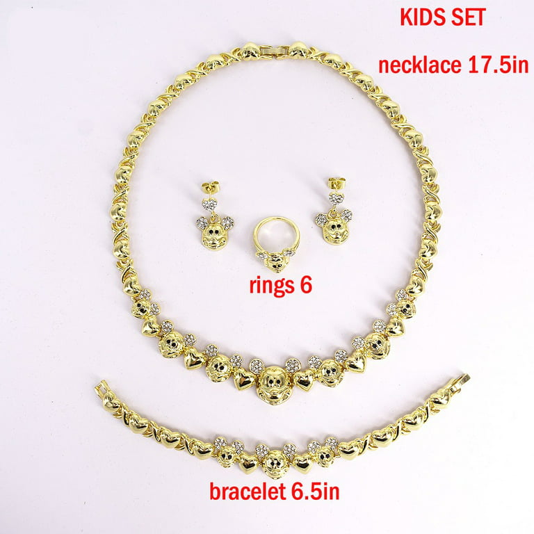 HUGS & KISSES Children xo Set Necklace bracelet Earrings Ring Kids