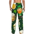 thumbnail image 3 of Picia St Patrick's Day10 Mens Soft Woven Cotton Elastic Waistband Sleep Pajama Pant Lounge Sleep Pant With Pockets And Drawstring-Small, 3 of 9