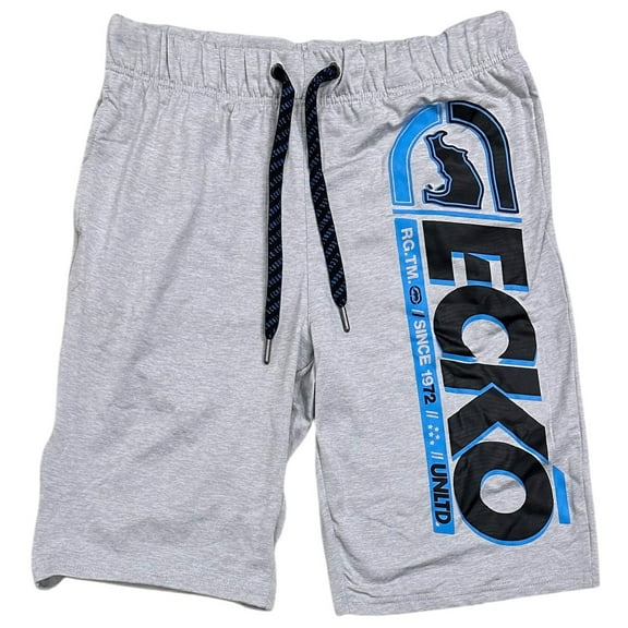 Ecko Unltd Men's Vertical Logo Print Activewear Shorts (Small, Light Grey Flyknit)