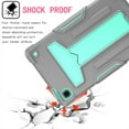 thumbnail image 4 of Dteck Case for Samsung Galaxy Tab A7 Lite 8.7-inch SM-T220 T225 (2021 Released),Shockproof Armor 3 Layer Protection Hybrid Rubber Hard PC Back Kickstand Cover,Gray+Mint, 4 of 4