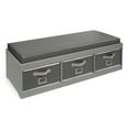 thumbnail image 6 of Badger Basket Children’s Wooden 17.3 gal Toy Storage Bench with Cushion and Fabric Bins, Gray, 6 of 7