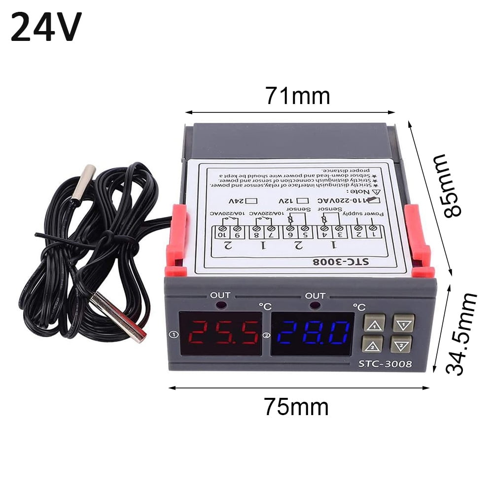55°C~120°C Heating Cooling STC-3008 Digital Temperature Thermostat Controller 
