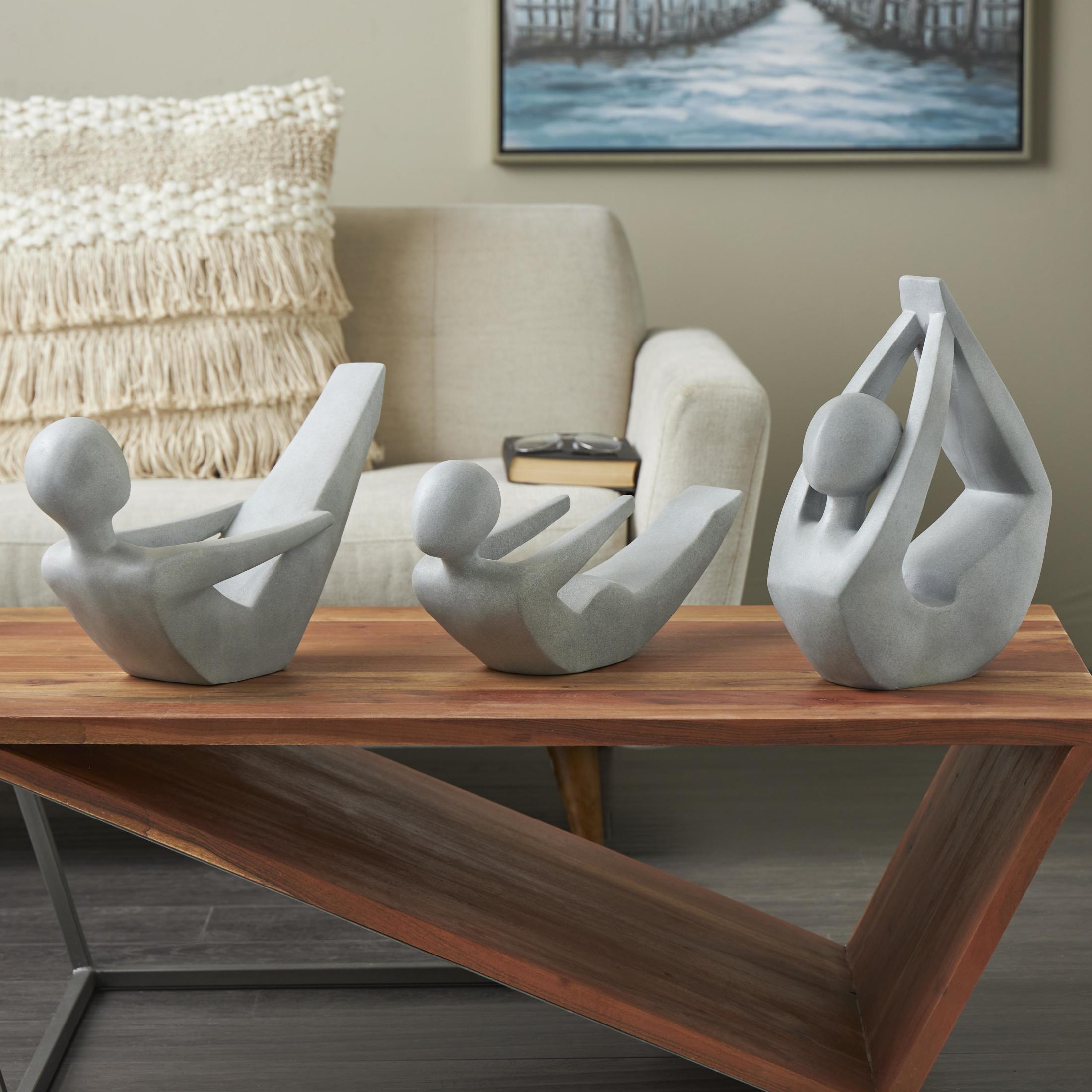 DecMode 11" Abstract Yoga Garden Sculpture with Various Poses (3 Pack)