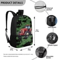 thumbnail image 5 of Binienty Red Tractor Printed School Backpack for Kids 6-14, 17 Inch Large Capacity Bookbag with Laptop Pocket, Customizable Strap Casual Travel Daypack for Students, 5 of 6
