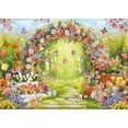 thumbnail image 5 of Spring Easter Backdrop Enchanted Garden Colorful Eggs Bunny Photography Background Floral Arch Rabbit Baby Shower Birthday Party Decorations Banner Photo Props, 5 of 7