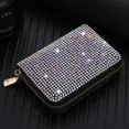 thumbnail image 2 of Bolsa de almacenamiento de tarjetas para mujer, monedero elegante, cartera pequeña con diamantes de imitación para mujer, tarjetero con cremallera, 2 of 5