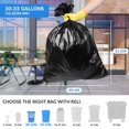 thumbnail image 6 of Treamon 33 Gallon Trash Bags (100 Count), Black Garbage Bags 30-33 Gallon, Heavy Duty Garbage Can Liners Outdoor Indoor with Tying Ropes, 6 of 6