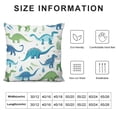thumbnail image 5 of JEUXUS  Throw Pillow Cover Blue Dino with Cartoon Dinosaurs Party and Children Room Colorful Animal Cushion Two Sides Pillow Case Square for Home, 5 of 5