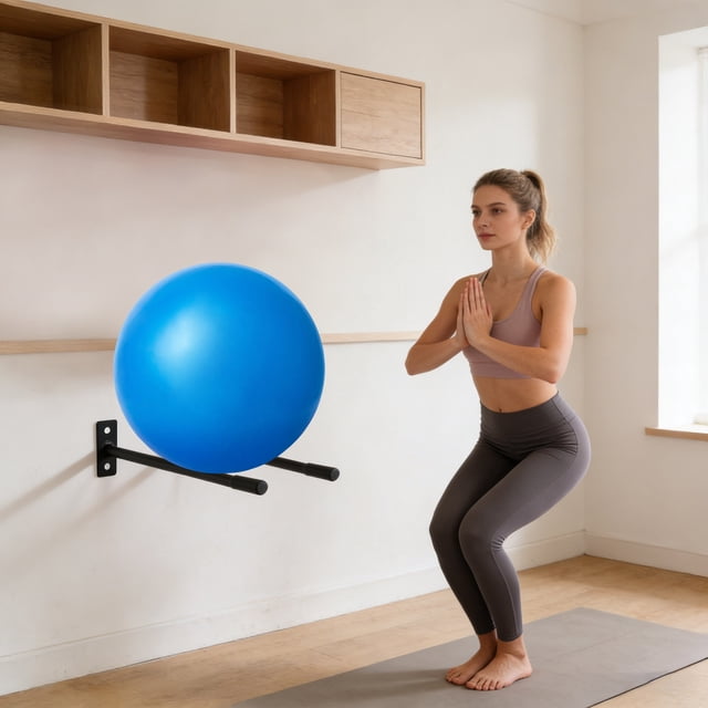 BotaniNest Yoga Racks Metal Exercise Wall Holder Gym Garage Ladder Fitness Rack Metal Storage Rack For Basketballs Volleyballs Yoga Football