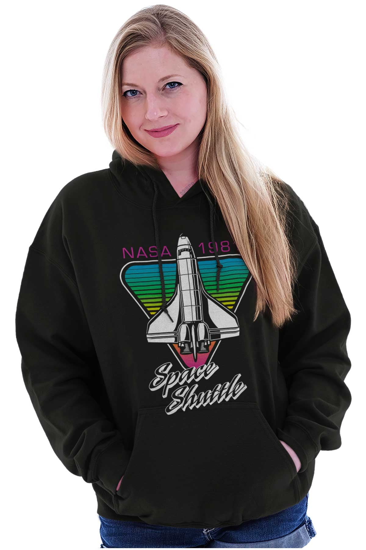 Retro NASA 1981 Outer Space Shuttle Hoodie Sweatshirt Women Men Brisco Brands S Walmart