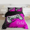 thumbnail image 2 of Manfei Modern Gamepad Gamer Queen Comforter Set,Circle Dots Bedding Sets,Gray Pink Black Bedding Comforter Set For Boys Kids,Ultra Soft Home Decor Reversible,3-Piece, 2 of 8
