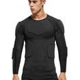 thumbnail image 2 of Men's Sports Shock Rash Guard Compression Padded Shirt Soccer Basketball Protective Gear Chest Rib Guards-week, 2 of 4